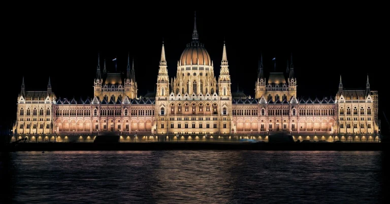 Vista panoramica del parlamento de hungría