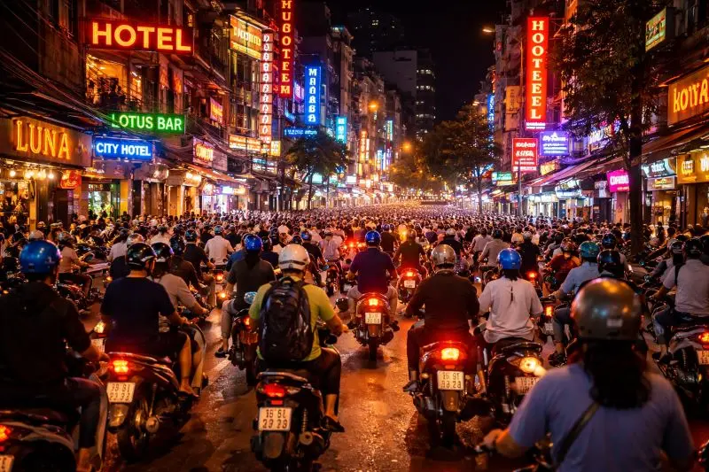 calle distrito 1 ho chi minh hoteles y trafico