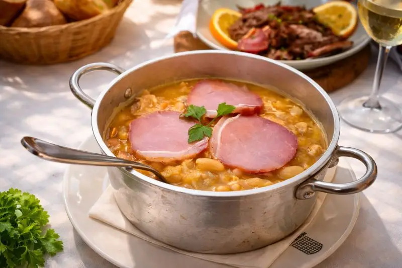 Cacerola con tripas al estilo de Oporto, un guiso tradicional con legumbres y embutido