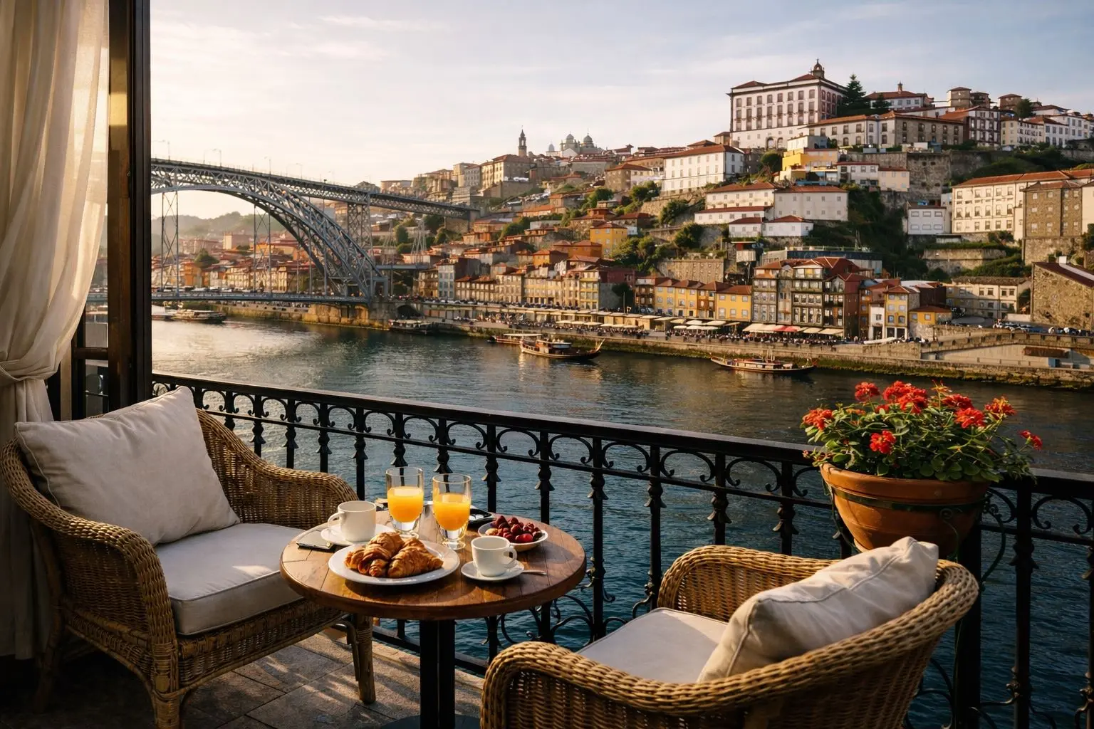 Vista de terraza de un alojamiento donde alojarse en Oporto