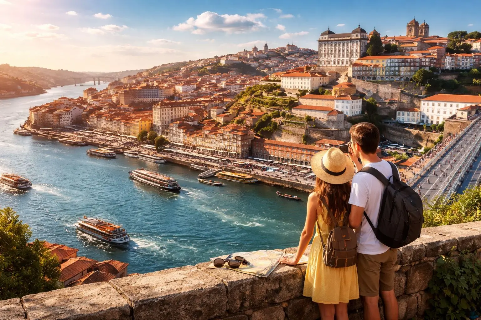 Vista panorámica de la Ribeira y el Puente Luis I en Oporto | Guía de 3 días en El Eterno Café