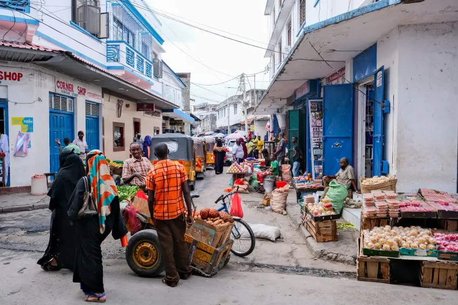 Ciudad vieja de Mombasa: arquitectura swahili con puertas talladas en el Old Town
