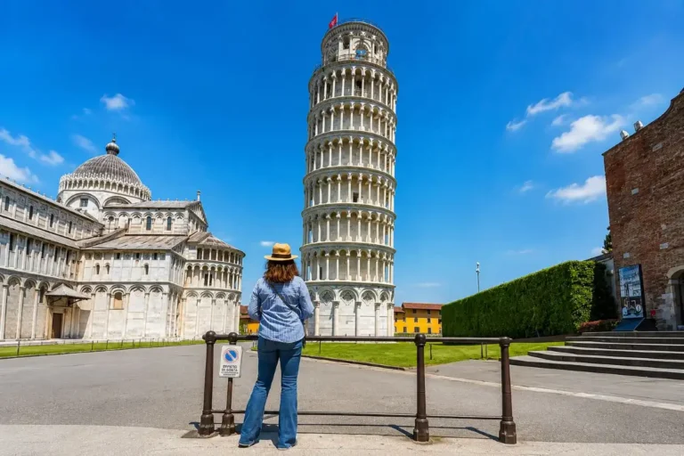 Vanesa frente a lo mas importante qué ver en Pisa en un día, la Torre de Pisa