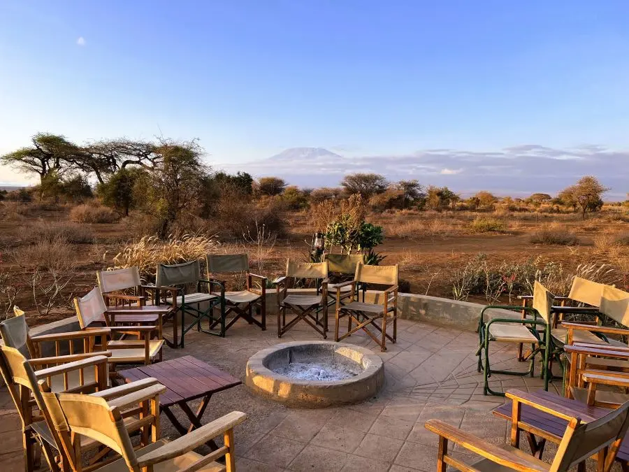 Fuego de campamento en Tulia Amboseli