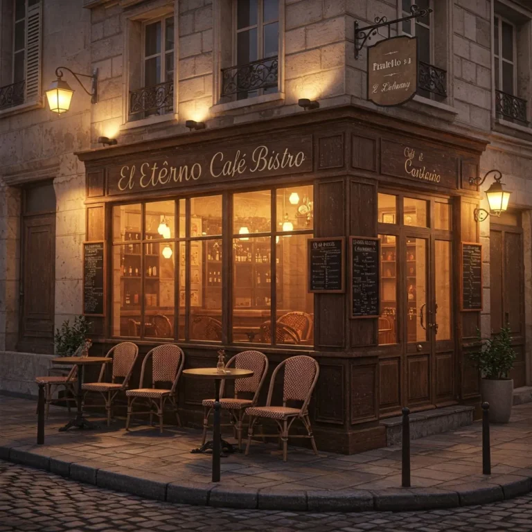 Fachade de Bistro con el Nombre de El Eterno Café