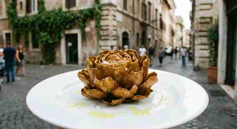 Alcachofa a la judía frita típica de Roma