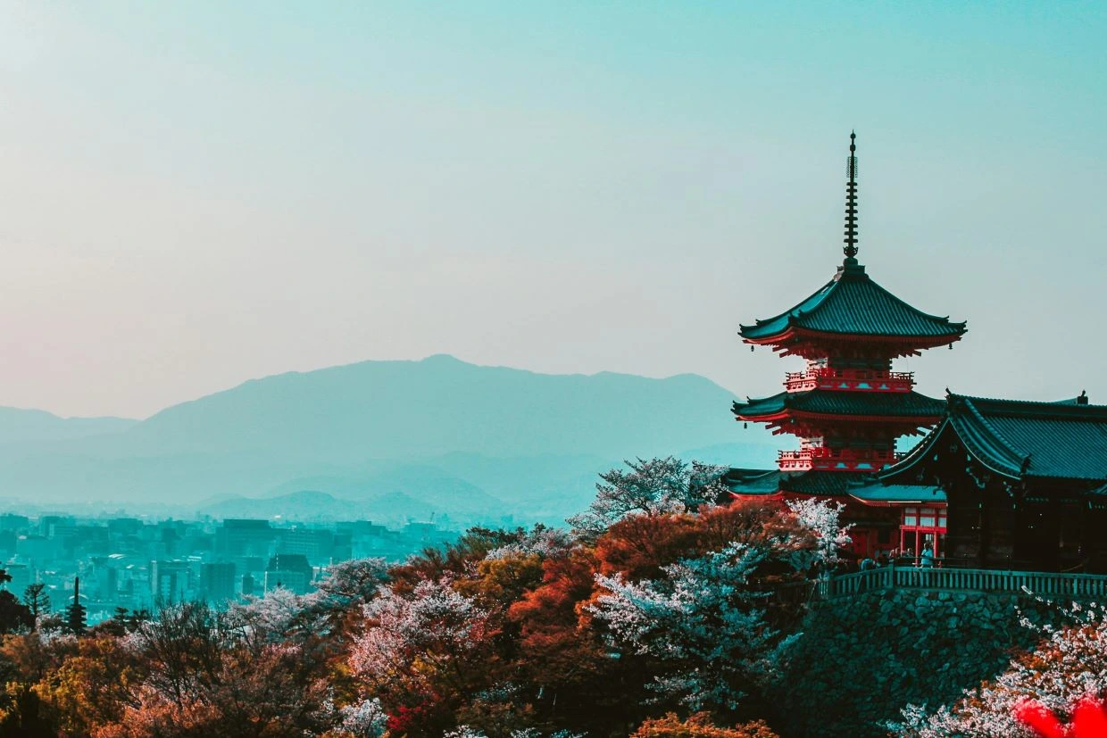 Vista panorámica de Kioto, Japón, ideal para un itinerario de 4 días