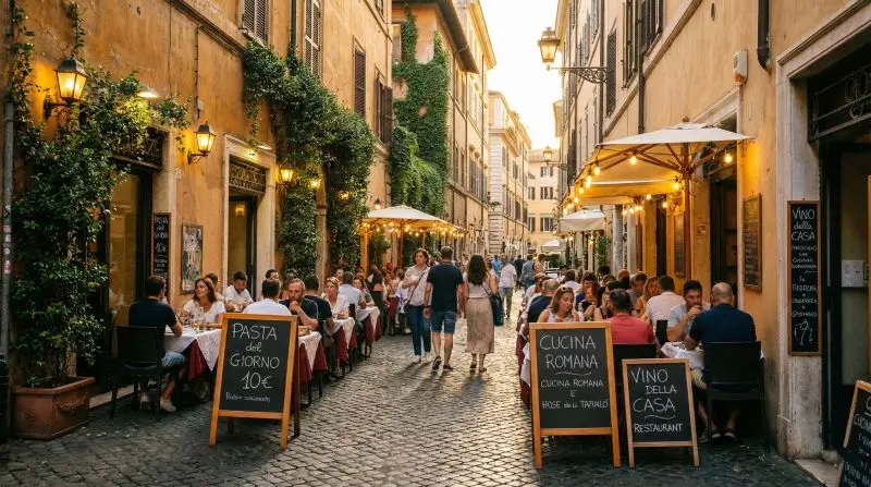 Terrazas y restaurantes en el barrio del Trastevere para cenar económico en Roma