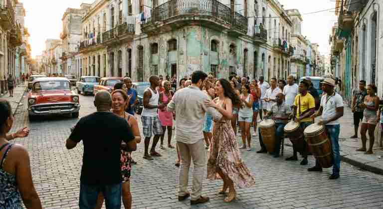 viajar a cuba para ver un ambiente de salsa en la calle