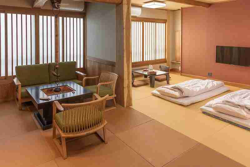 Interior de un Ryokan en un viaje a Japón