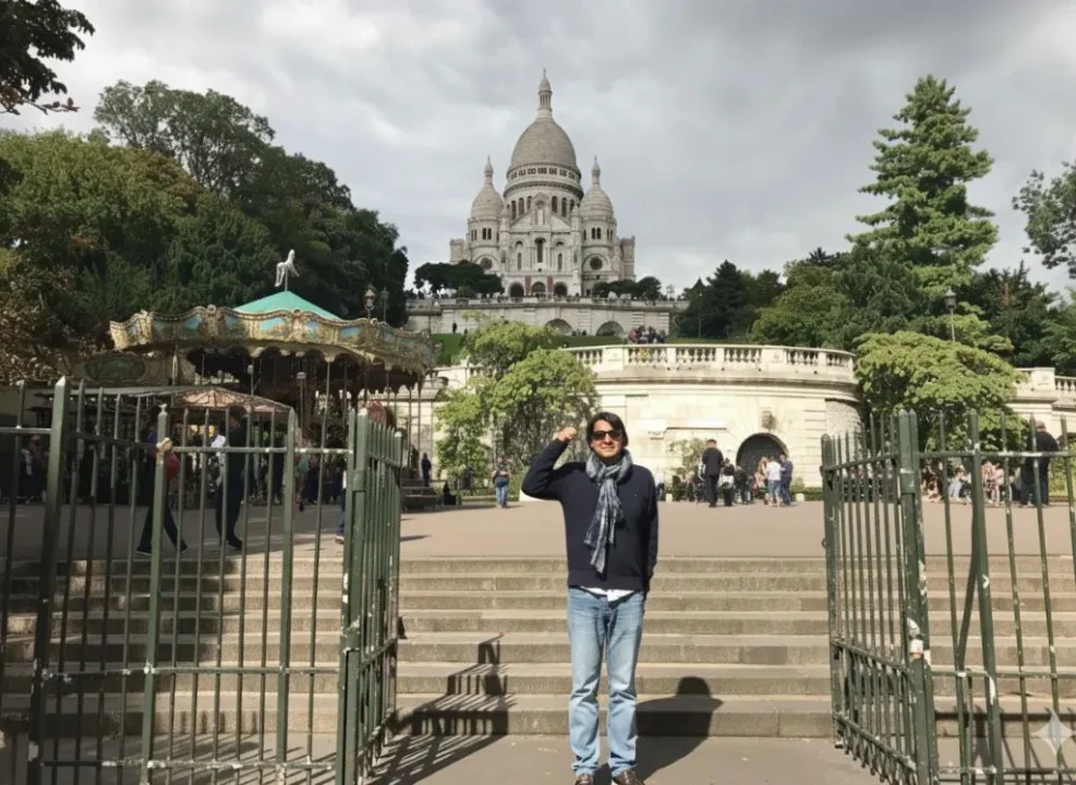 Basílica del Sacré-Cœur en Montmartre. Vistas panorámicas de París.